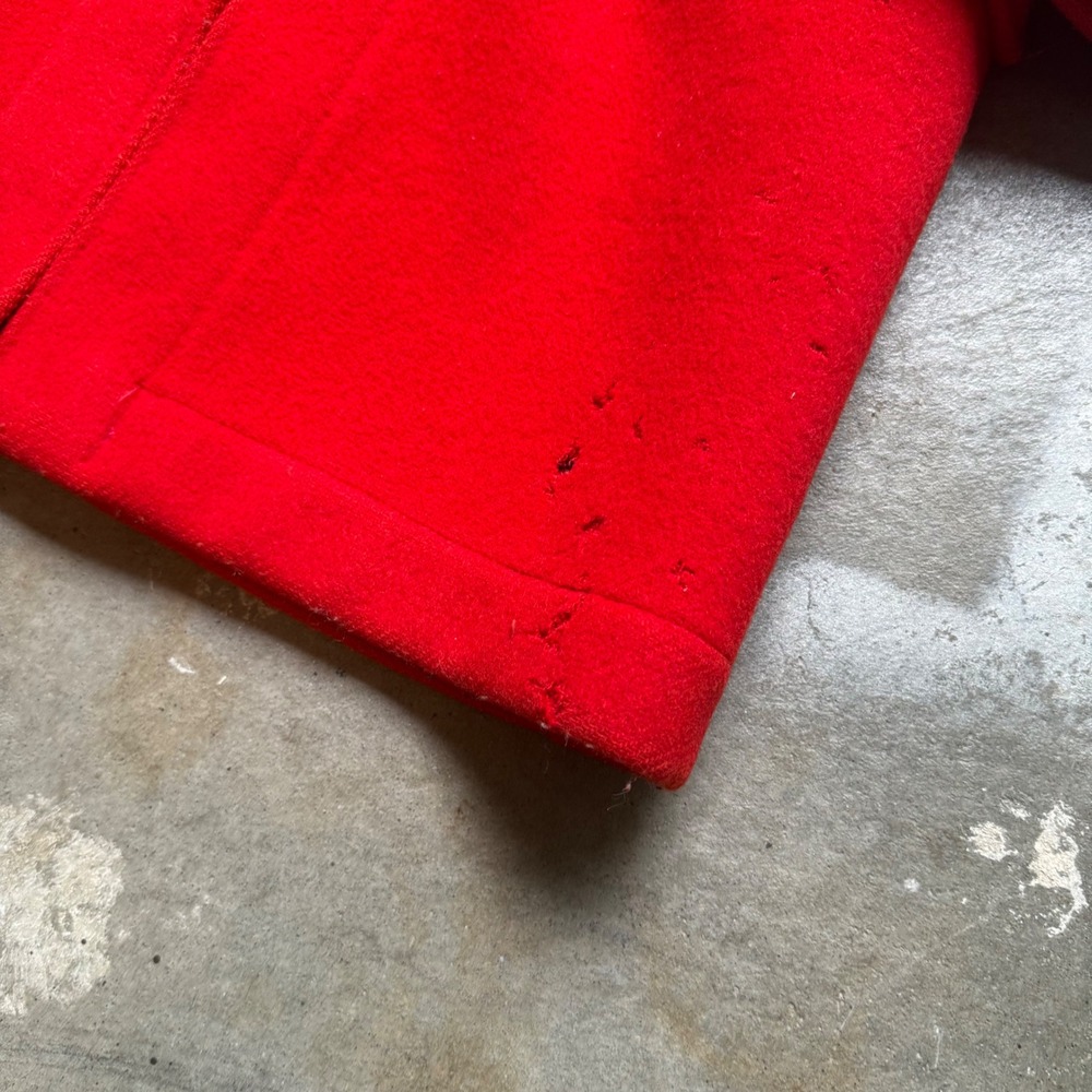 Gloverall Red Wool Duffle Coat Vintage Hooded Toggle Mens GB 34 - Picture 2 of 6